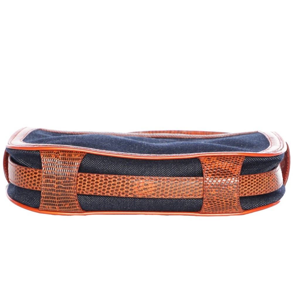 Vintage Barry Kieselstin-Cord Denim Python Leathe… - image 4